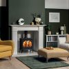 Huntingdon-30-Multi-Fuel-Tracery-Door-with-handle-removed-shown-with-Claremont-Mantel-in-Antique-White-Marble